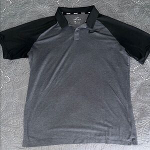 Men’s Nike Golf Dri-Fit Charcoal and Black Polo Shirt - M